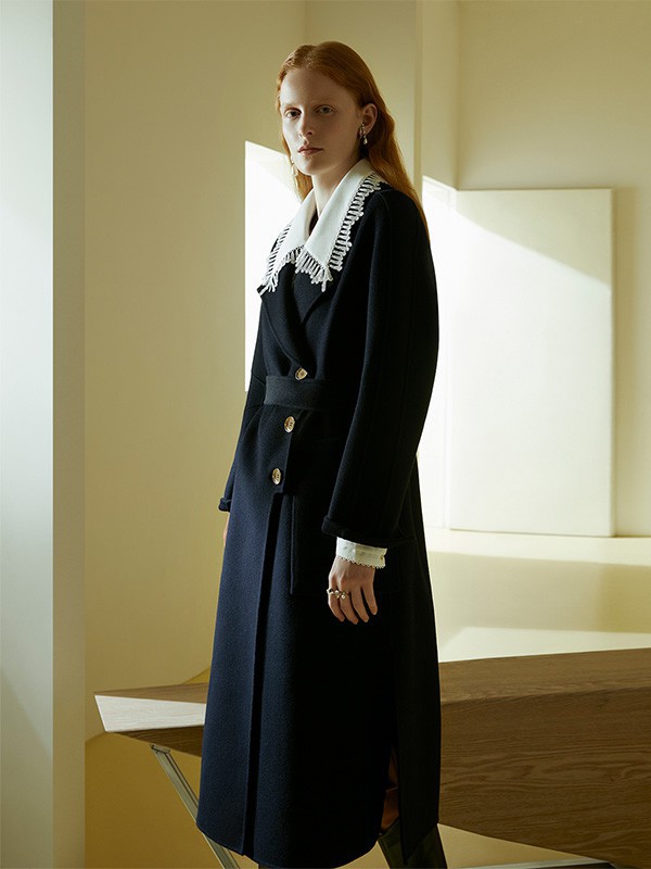 米岫女装2022秋冬季黑色长裙