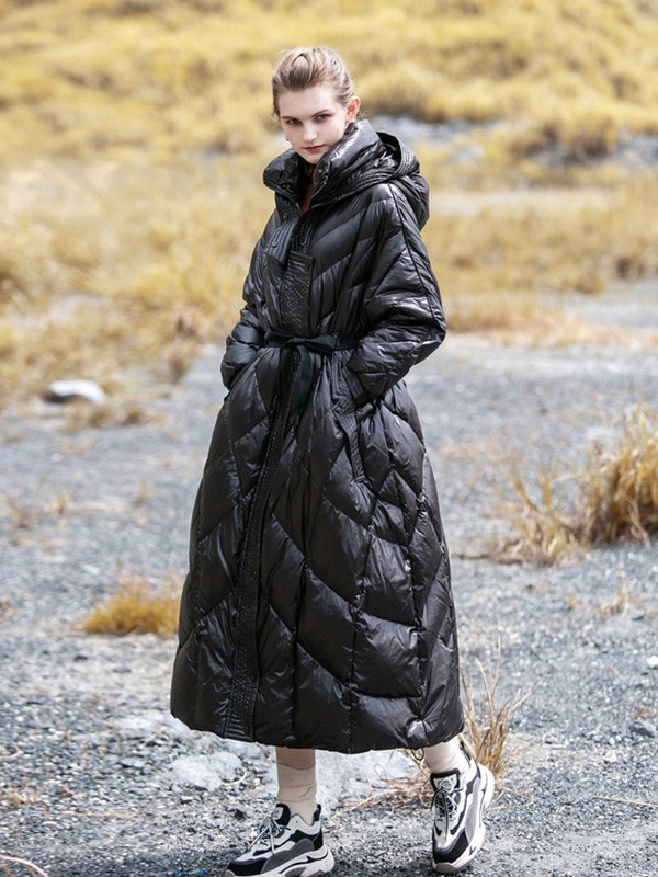 COCOCASA女装2022秋冬季黑色棉服