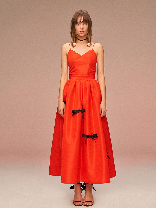 YAOZONKU2023春夏季红色吊带裙