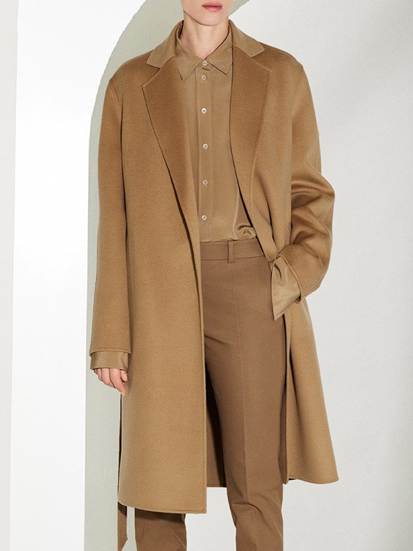 漫逸春色2022秋冬季咖啡色大衣