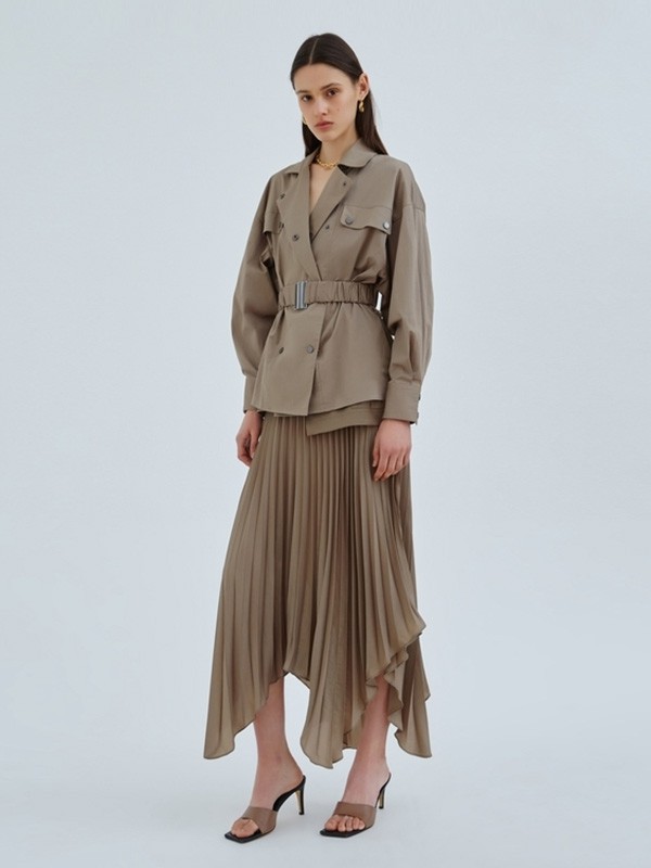 C/MEOCOLLECTIVE女装2022秋冬季咖啡色长裙