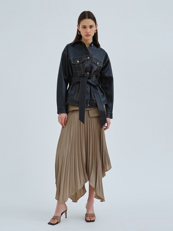 C/MEOCOLLECTIVE女装2022秋冬季黑色风衣