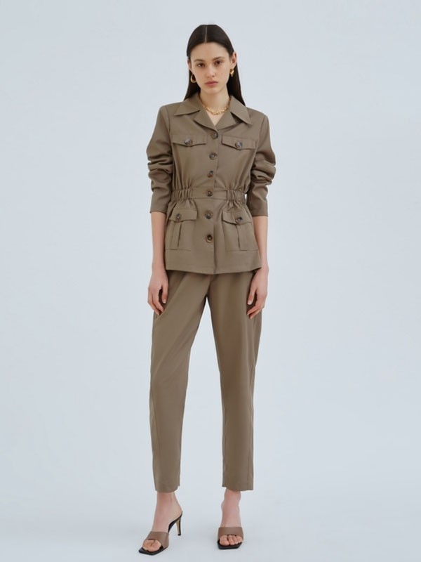 C/MEOCOLLECTIVE女装2022秋冬季棕色长裤