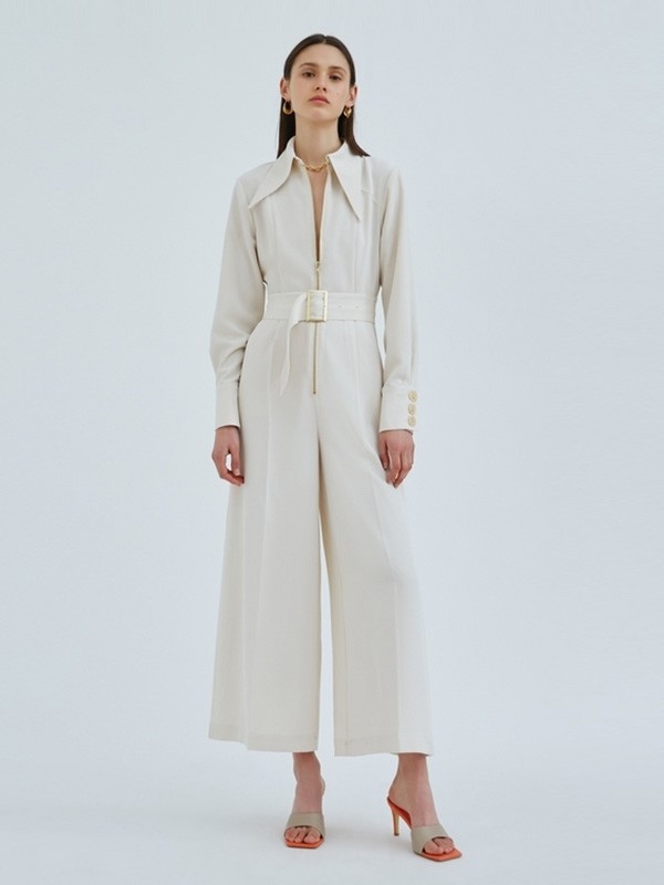 C/MEOCOLLECTIVE女装2022秋冬季白色阔腿裤