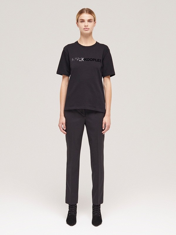 THEKOOPLES2023春夏季黑色T恤