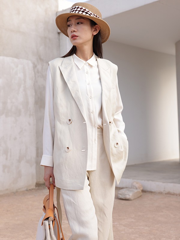 注释ANNOTATE女装2023春夏季白色衬衫