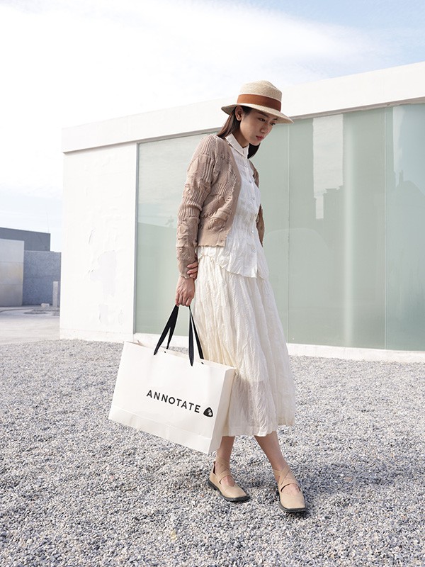 注释ANNOTATE女装2023春夏季白色长裙