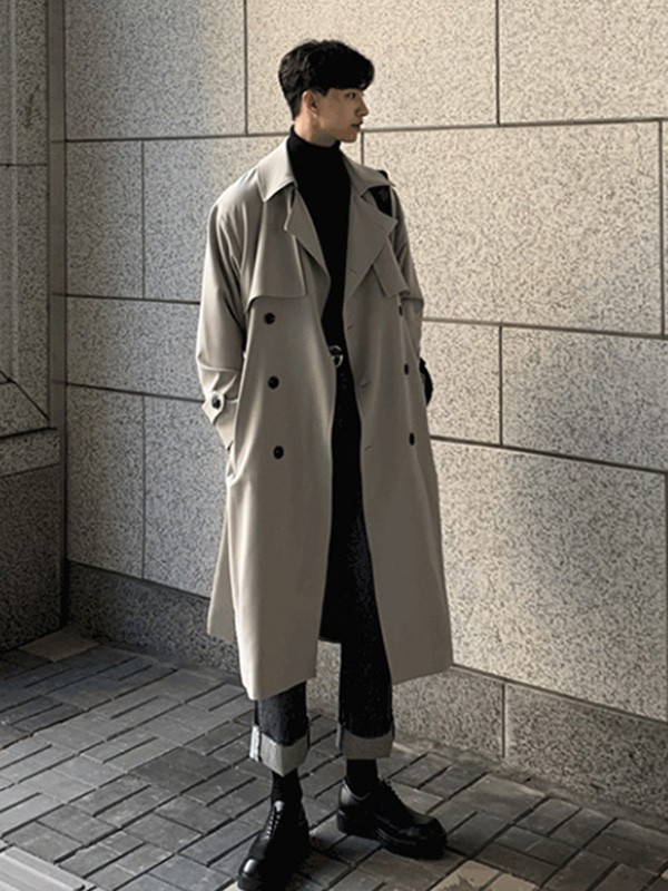 GREENHOMES男装2022秋冬季白色风衣