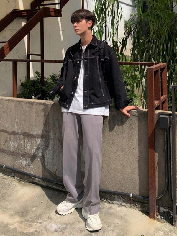 GREENHOMES男装2022秋冬季灰色长裤