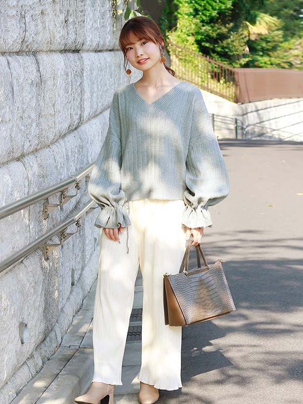 CRISP女装2022秋冬季白色长裤