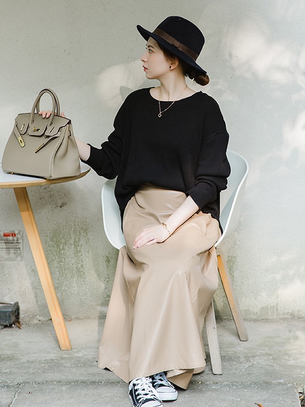 CRISP2022秋冬季米色半身裙