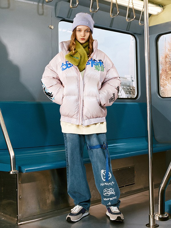 BEASTER休闲装2022秋冬季白色棉服