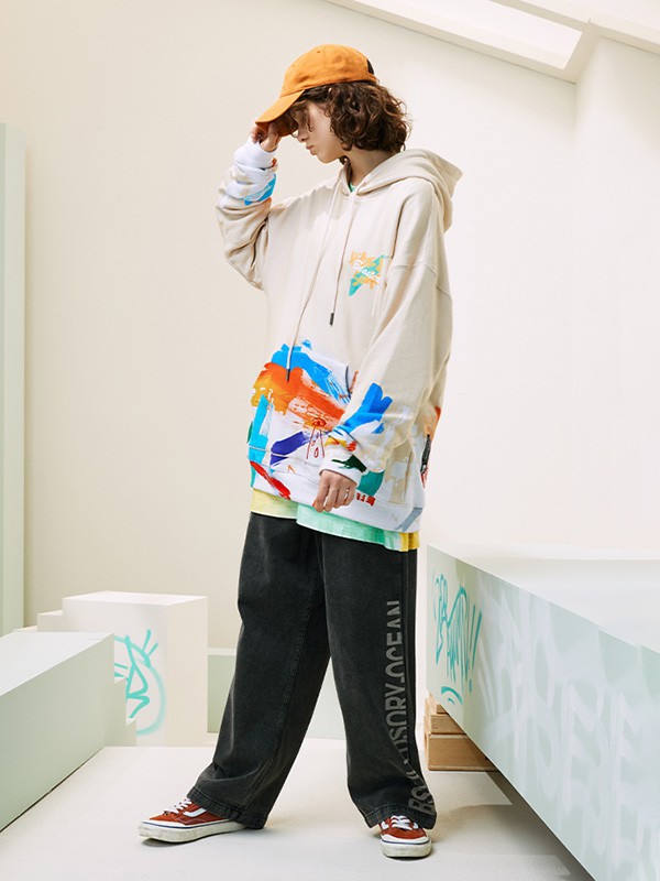 BEASTER休闲装2022秋冬季白色卫衣