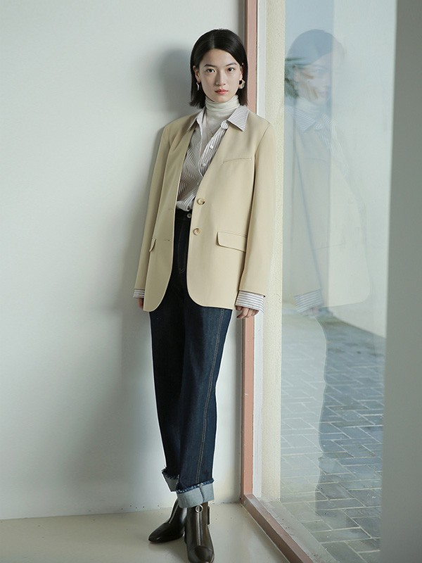 欧可芮2022秋冬季黑色长裤