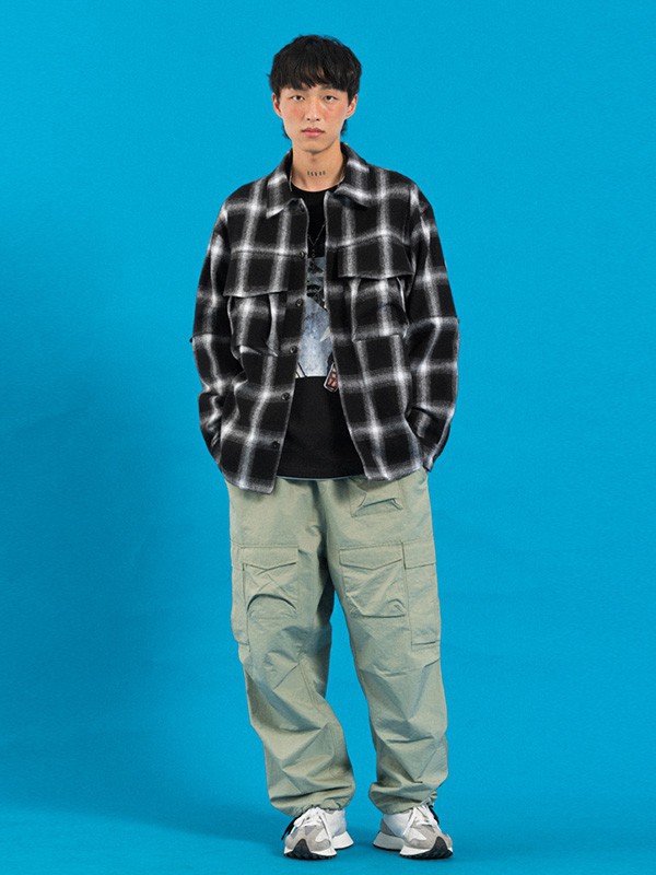 MOSTWANTEDLAB休闲装2022秋冬季黑色衬衫