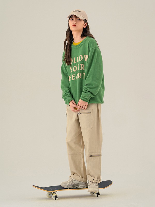 MOSTWANTEDLAB休闲装2022秋冬季绿色T恤