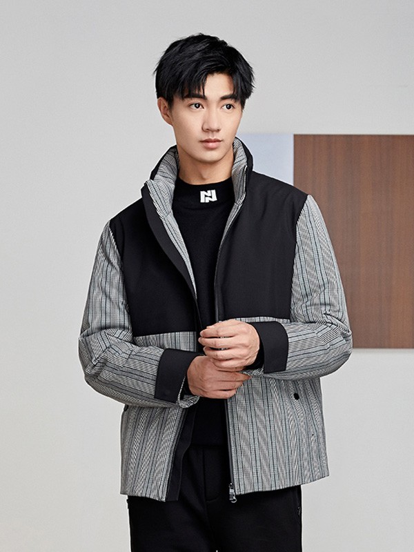 BENATRY男装2022秋冬季拼色棉服
