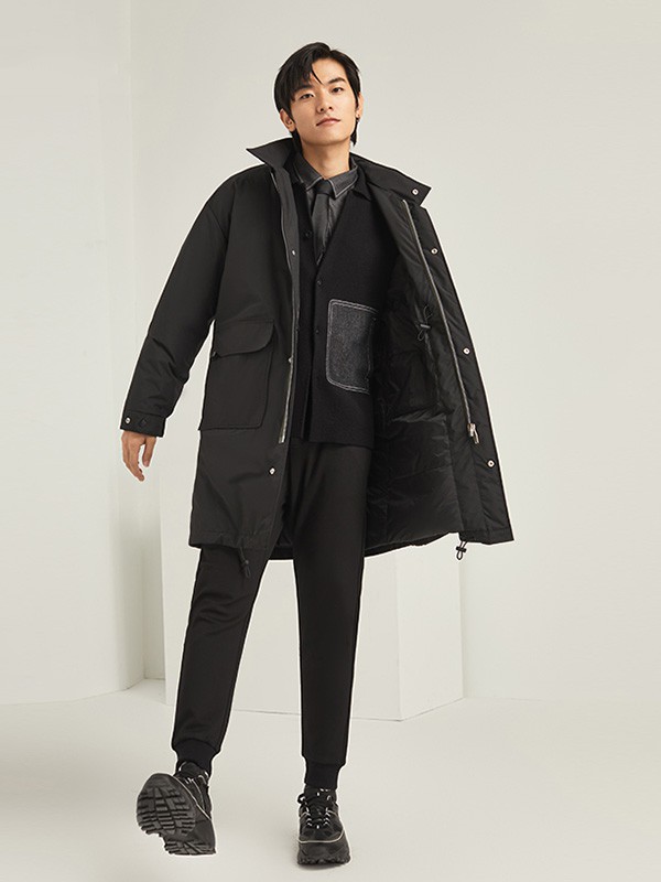 BENATRY男装2022秋冬季黑色棉服
