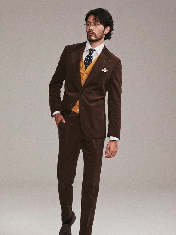 FULLMONTY男装2022秋冬季咖啡色西装裤