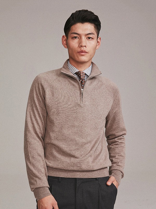 FULLMONTY男装2022秋冬季裸色polo衫