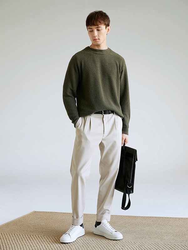 THESSNCE2022秋冬季墨绿色毛衣