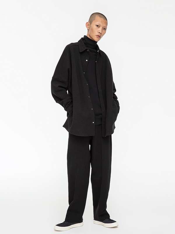 好饭男装2022秋冬季黑色外套