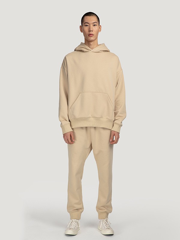 好饭男装2022秋冬季米色卫衣