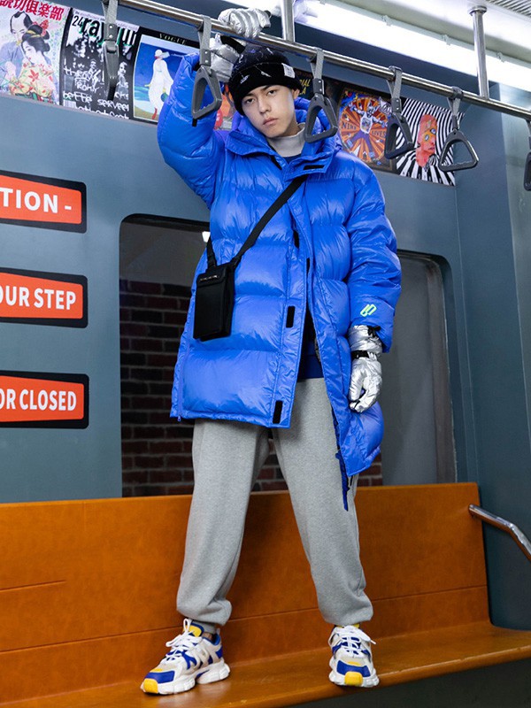 UIIJII休闲装2022秋冬季蓝色棉服