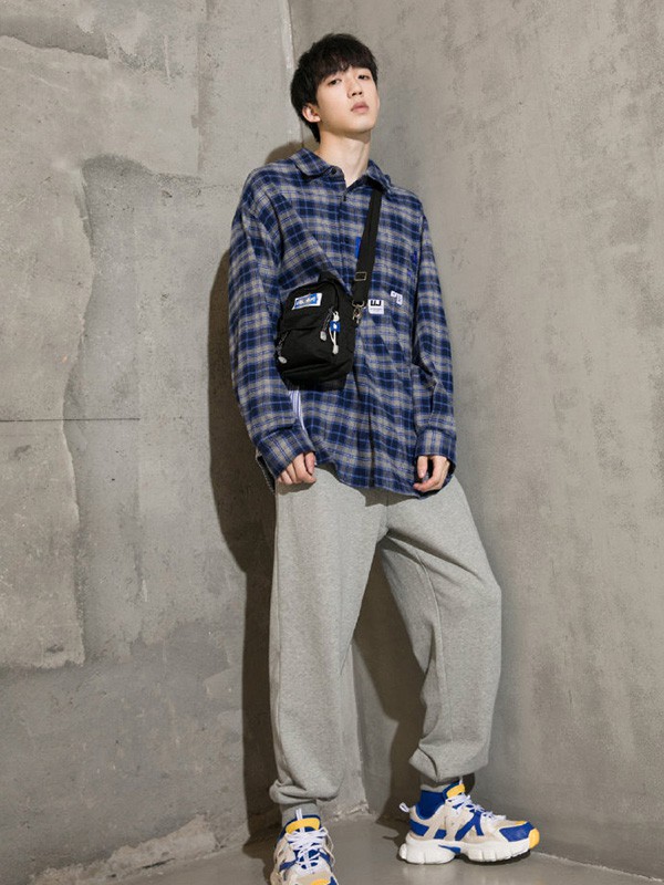 UIIJII休闲装2022秋冬季藏蓝色衬衫