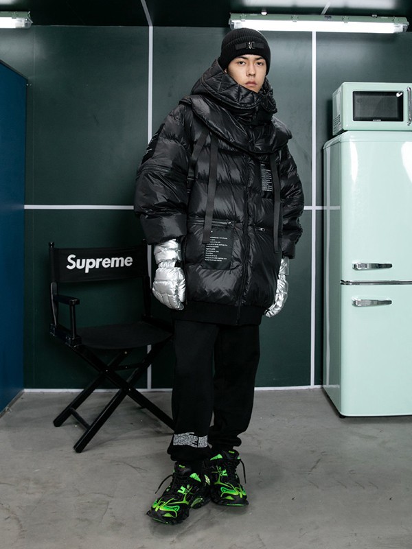 UIIJII休闲装2022秋冬季黑色棉服