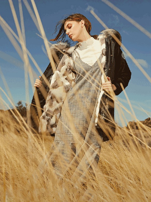 OZLANA2022秋冬季灰色吊带裙