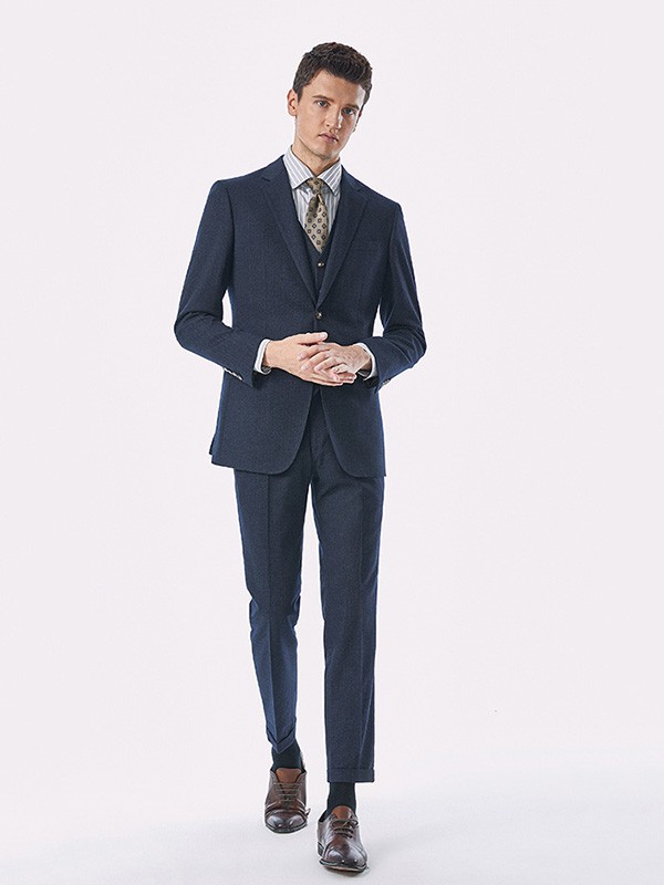 休塔男装2022秋冬季蓝色西装裤