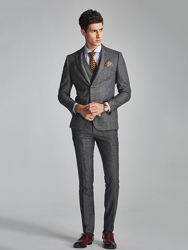 休塔男装2022秋冬季灰色西装