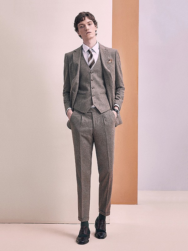 休塔男装2022秋冬季灰色西装