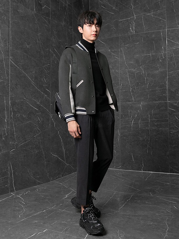 伊夫罗兰男装2022秋冬季黑色长裤