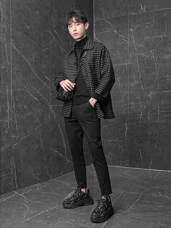 伊夫罗兰男装2022秋冬季黑色长裤