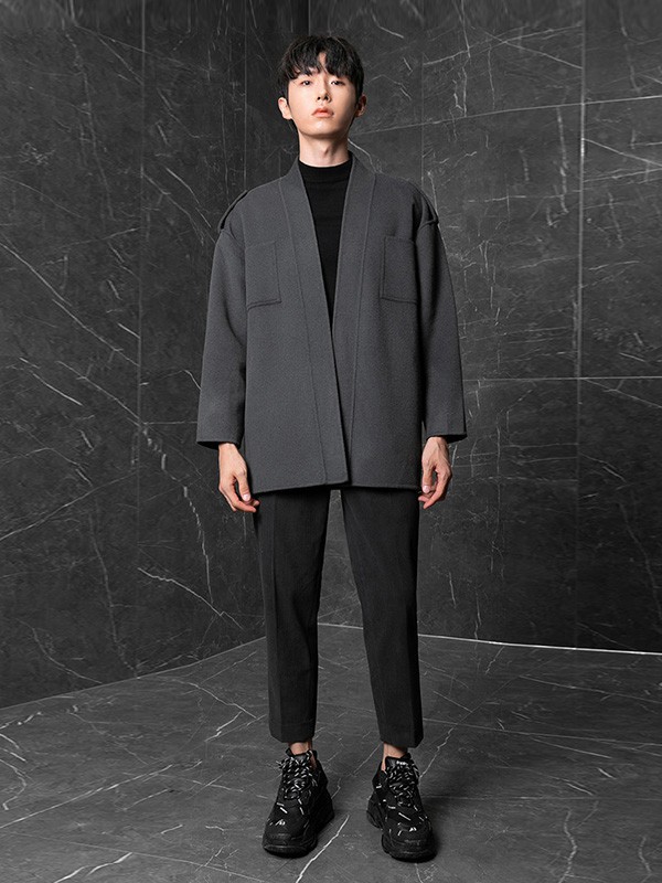 伊夫罗兰男装2022秋冬季黑色毛衣