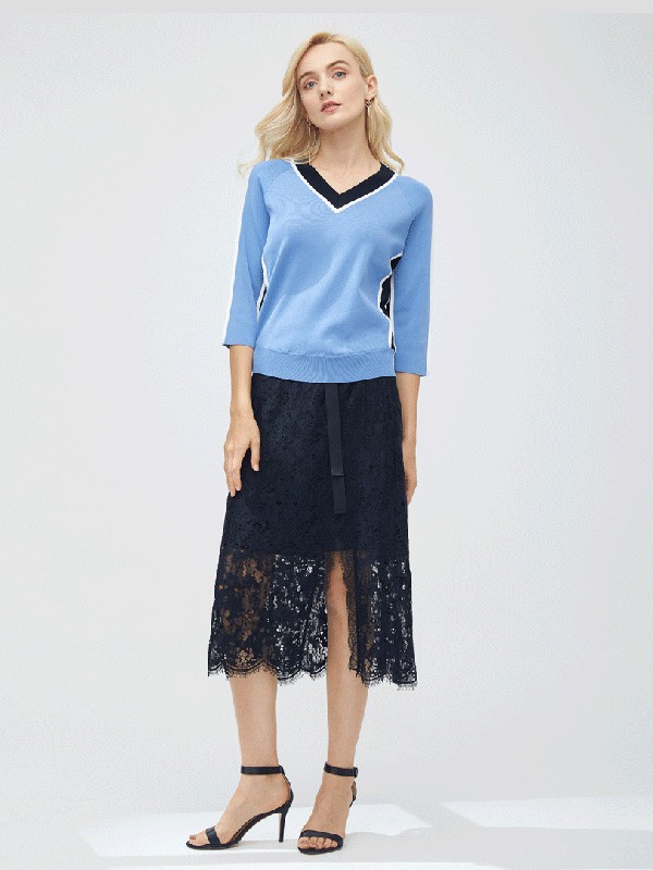 曼哈芙女装2022秋冬季黑色长裙