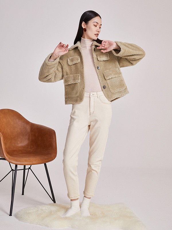 西嘉女装2022秋冬季白色长裤