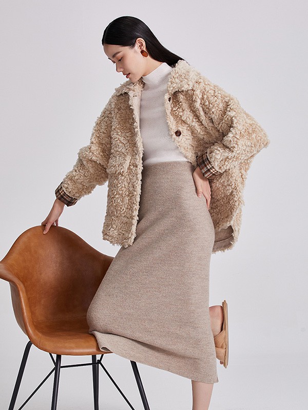 西嘉女装2022秋冬季棕色包臀裙