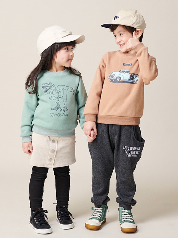 PETITMAIN童装2022秋冬季黑色长裤