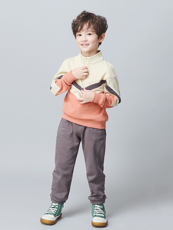 PETITMAIN童装2022秋冬季拼色T恤