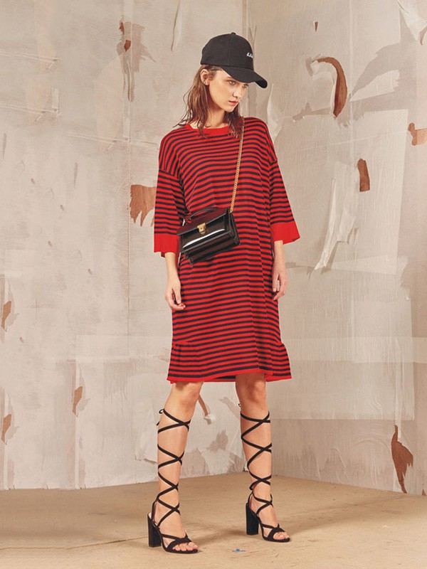 ZEALSOUL2023春夏季红色连衣裙