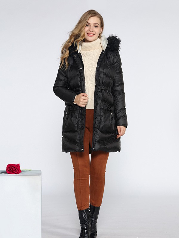 灏锦女装2022秋冬季黑色棉服