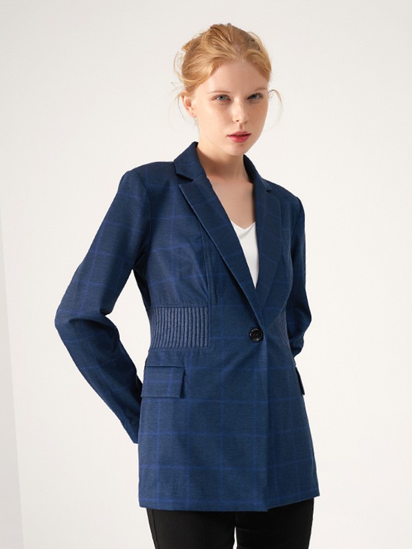 灏锦女装2022秋冬季藏蓝色西装