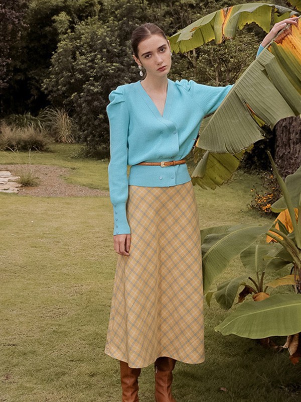 ISISLOVE女装2023春夏季蓝色T恤