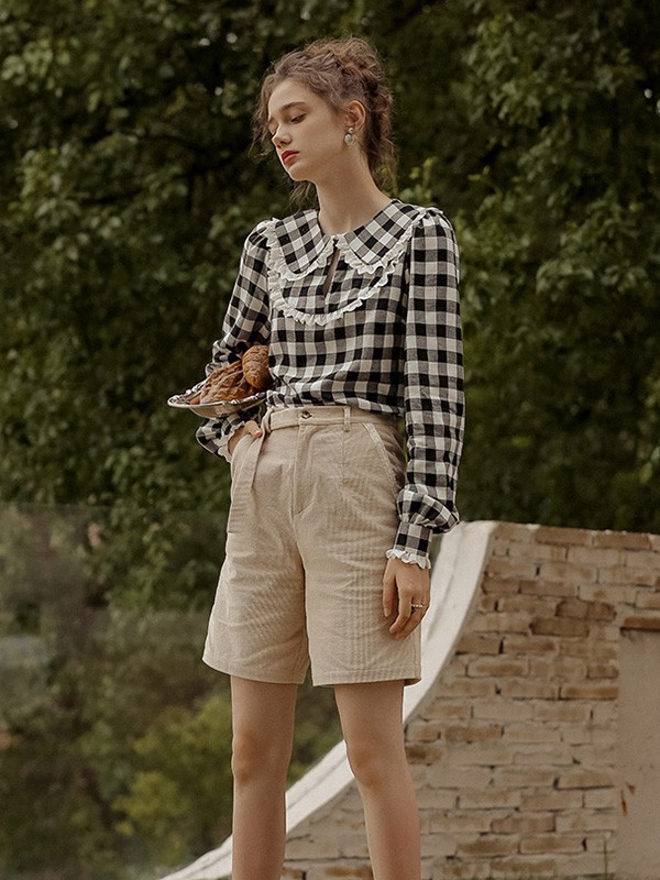 ISISLOVE女装2023春夏季米色短裤