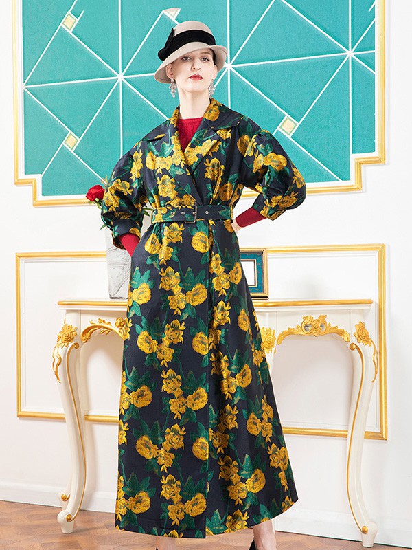 DIFFERENTES女装2022秋冬季绿色大衣