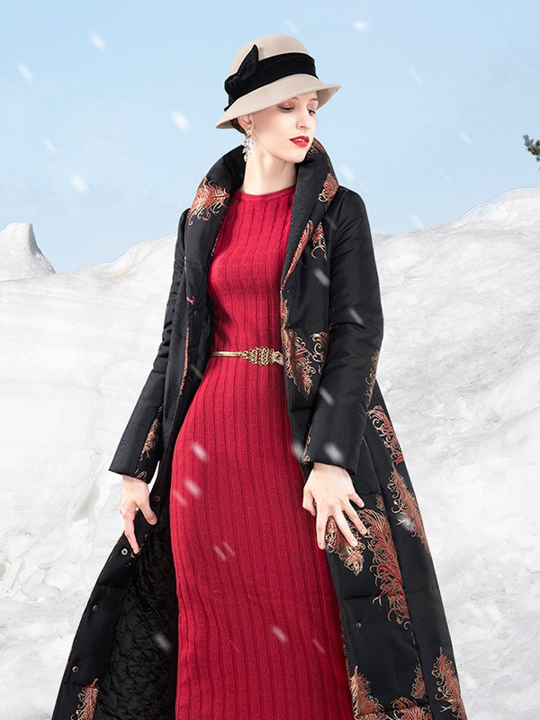 DIFFERENTES女装2022秋冬季红色连衣裙