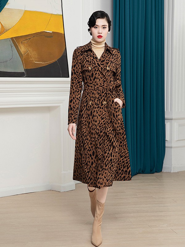 DIFFERENTES女装2022秋冬季咖啡色风衣